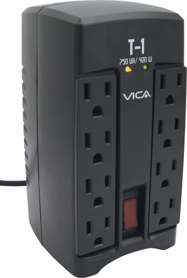 VICA T-1 REGULADOR DE VOLTAJE 750VA/400W 8 TOMAS EMPOTRABLE