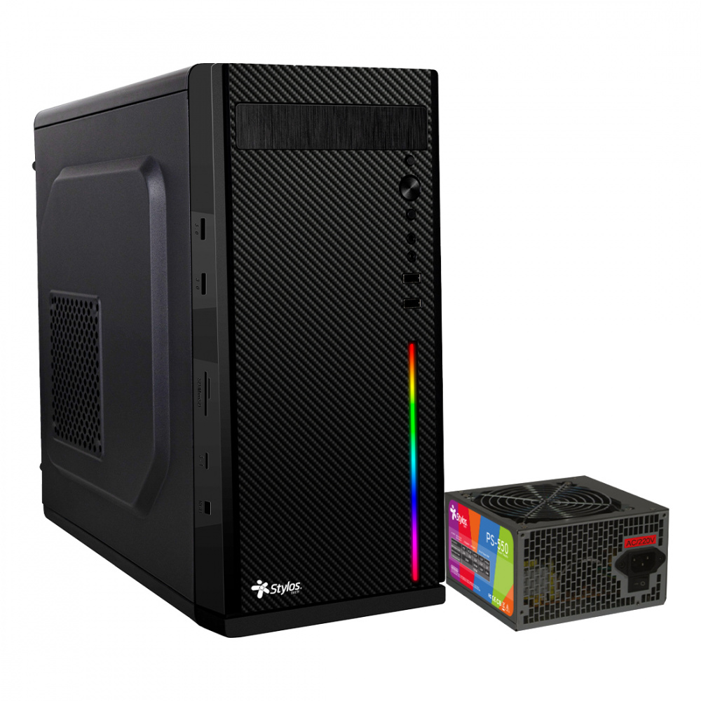 GABINETE STYLOS SECAI MICRO ATX - MINI ATX / USB 2X1.0- 1X3.0 / RG