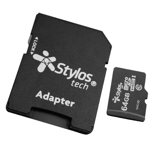 MEMORIA STYLOS MICRO SD 64GB C / A  APRUEBA DE GOLPES NEGRO