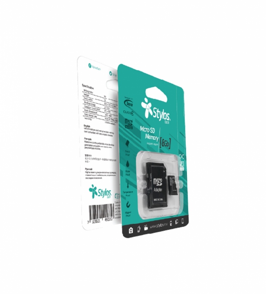 STYLOS MICRO SD MEMORY 8GB CLASS 10 WITH BLACK ADAPTER