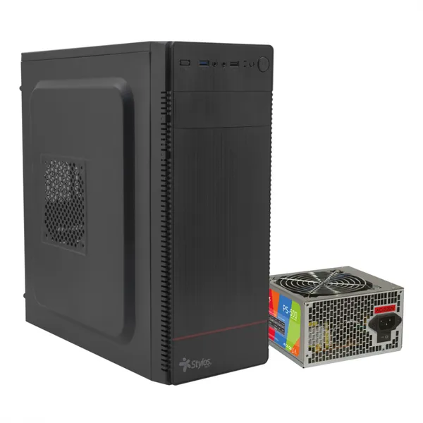 GABINETE STYLOS MINI TORRE MATX NEGRO 500W/USB 3.0