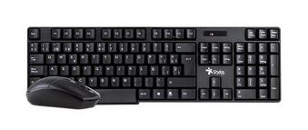 KIT MOUSE Y TECLADO INALAMBRICO NEGRO 1200 CPI USB NANO 10M ALC