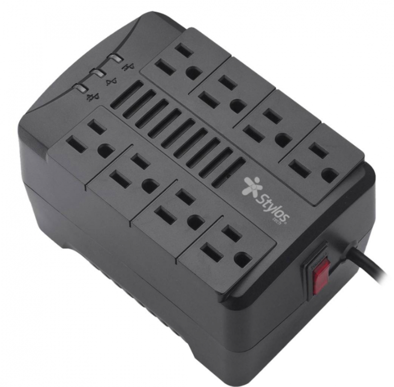 REGULADOR STYLOS 480W RE480 8 CONTACTOS/ENTRADA120VC/SALIDA 100