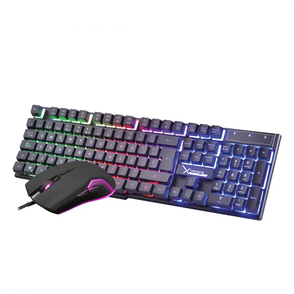 KIT XZEAL GAMER STARTER 2 EN 1 TECLADO Y MOUSE USB LUZ RAINBOW