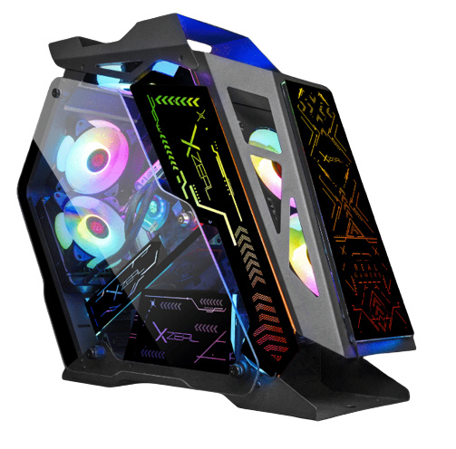 GABINETE GAMER XZEAL IR02/MICRO ATX/4 FAN ARGB/CRISTAL TEMPLADO/XZG