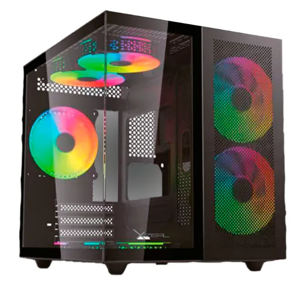 GABINETE XZEAL CUBO M-ATX/ITX USB3.0 3VENTILADORES RGB NEGRO