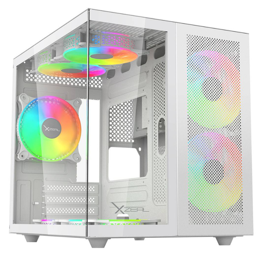 GABINETE XZEAL CUBO M-ATX/ITX USB3.0 3VENTILADORES RGB BLANCO