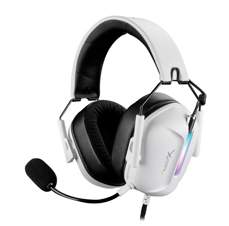 DIADEMA GAMER XZEAL XZ 7010 RGB MICROFONO DESMONTABLE BLANCO CONTRO