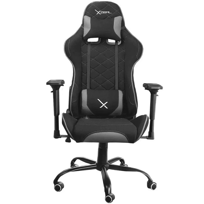 SILLA GAMER XZEAL XZ25 GRIS TEL A/180 GRADOS/SOPORTE LUMBAR/SUPER