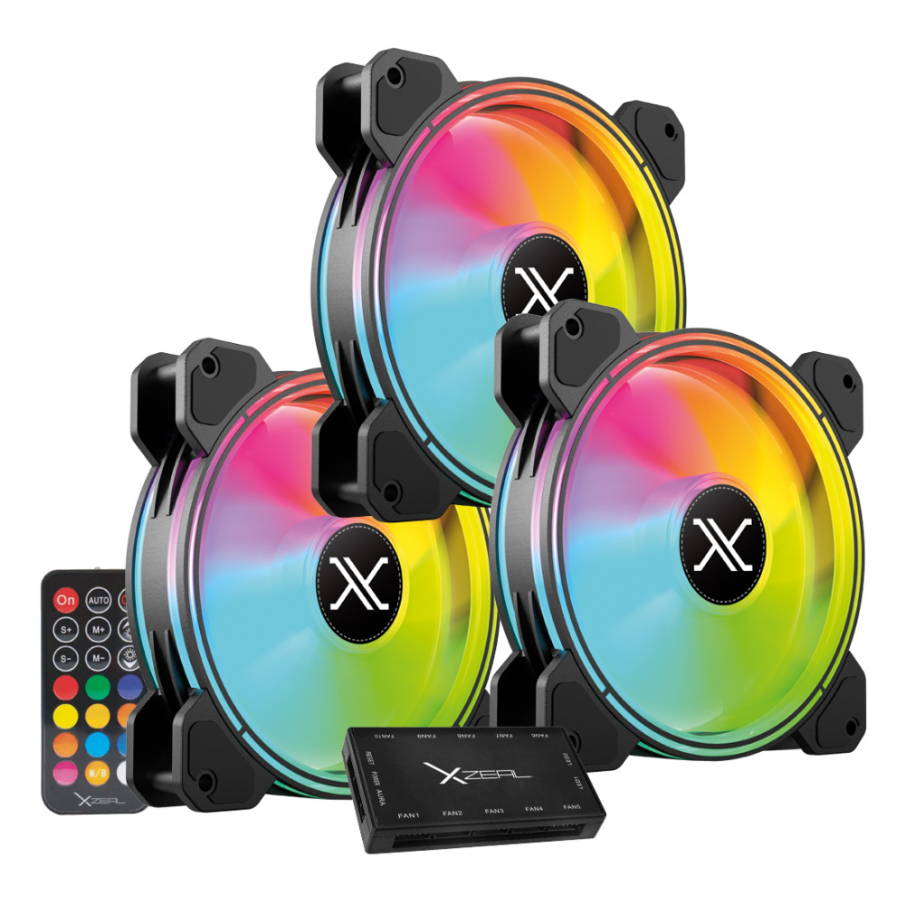 KIT VENTILADORES XZEAL XZ1100 ARGB 120X25MM 1200 RPM