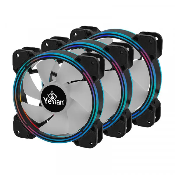 KIT VENTILADOR YEYIAN TYPHOON LII MASTER 120MM 3 PZA LED ARGB