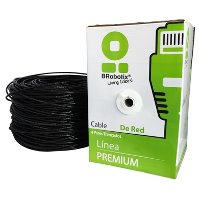BOBINA CAT 6 CCA UTP 305 M NEGR O. BROBOTIX EXTERIOR