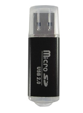 LECTOR DE TARJETAS MICROSD USB V2.0 NEGRO METALICO
