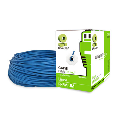 BOBINA CAT5E PARA INTERIORES. C CA UTP AZUL 100 METROS BROBOTIX