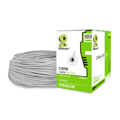 BOBINA CAT 5E CCA UTP 100M GRIS BROBOTIX