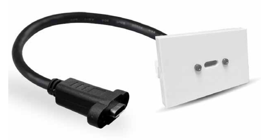 BROBOTIX INSERTO USB TIPO C HEM BRA-HEMBRA PARA TAPAS ARMABLES DE P