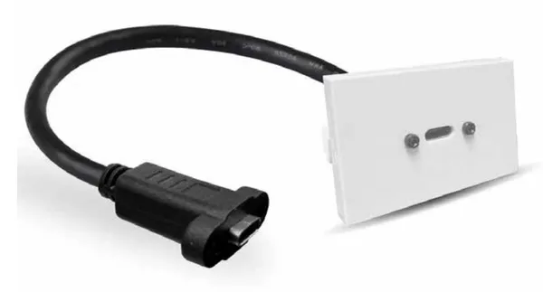 BROBOTIX INSERTO USB TIPO C HEM BRA-HEMBRA PARA TAPAS ARMABLES DE P