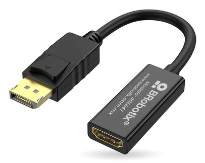 BROBOTIX ADAPTADOR DISPLAYPORT MACHO A HDMI HEMBRA COLOR NEGRO