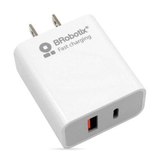FASTCHARGE CARGADOR USB V3.0 18 W DUAL TIPO A Y TIPO C BROBOTIX