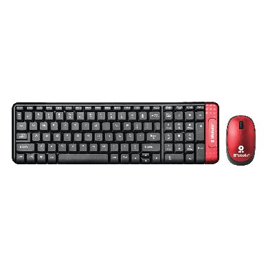 KIT DE TECLADO Y MOUSE INALAMBR ICO MULTIMEDIA COLOR ROJO BROBOTIX