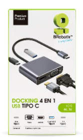 DOCKING 4 EN 1 HDMI / SVGA / US B / TIPO C BROBOTIX
