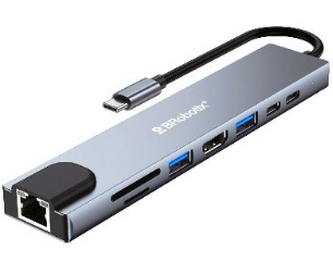 DOCKING 8 EN 1 HDMI/RJ45/USBX2 TIPOC/SD BROBOTIX