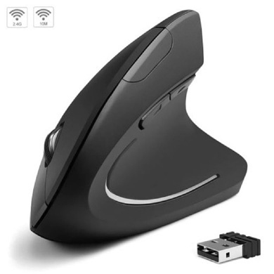 MOUSE INALAMBRICO VERTICAL RECARGABLE DPI AJUSTABLE NEGRO