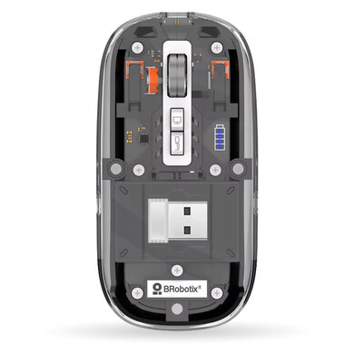 BROBOTIX MOUSE INALMBRICO RECA RGABLE MODELO GLASS CONEXIONES: B