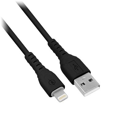 CABLE CARGA RAPIDA LIGHTNING 1.0 METRO PVC COLOR NEGRO BROBOTIX