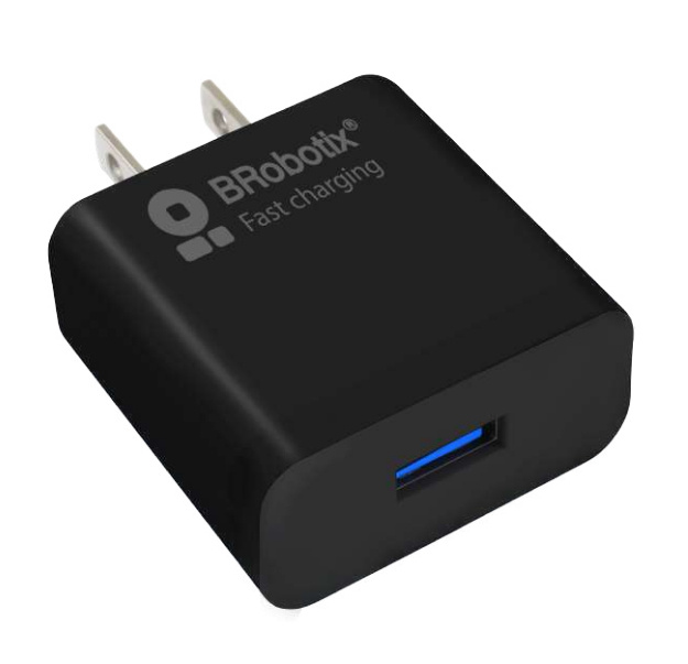BROBOTIX CARGADOR 18W CARGA RPIDA USB-A V3.0 NEGRO