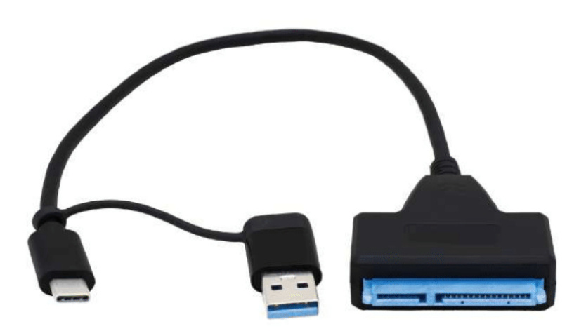 CONVERTIDOR USB V3.0 A SATA 2.5 DUAL: USB-A/TIPO-C 30 CM