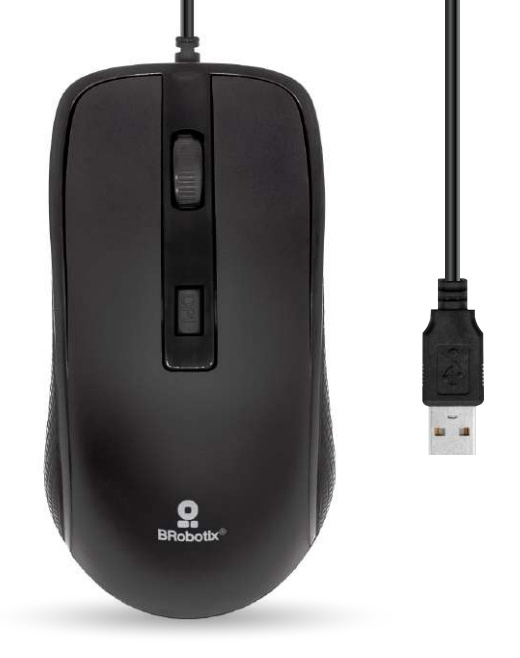MOUSE BSICO NEGRO USB 1600 DPI SENSOR PTICO CONEXIN USB TIPO A