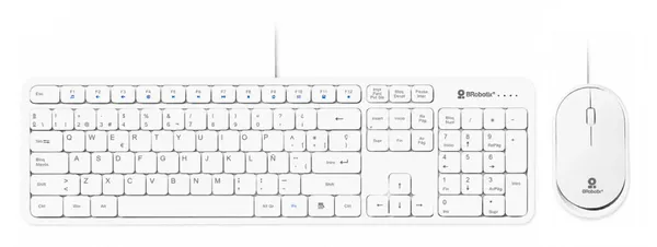 TECLADO Y RATN CON CABLE USB EN ESPAOL COLOR BLANCO