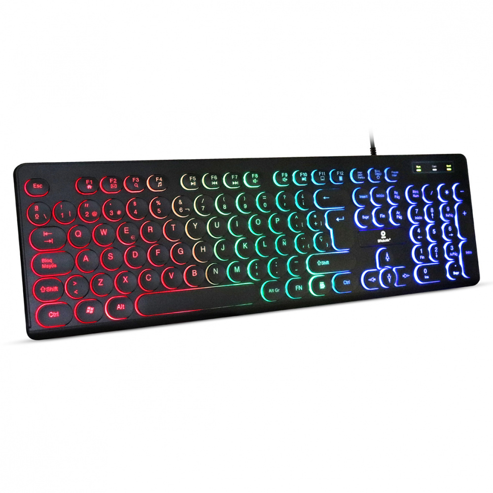 TECLADO USB ILUMINADO RETRO BRO BOTIX NEGRO