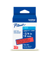 CINTA NEGRO SOBRE ROJO 18MM X 8M