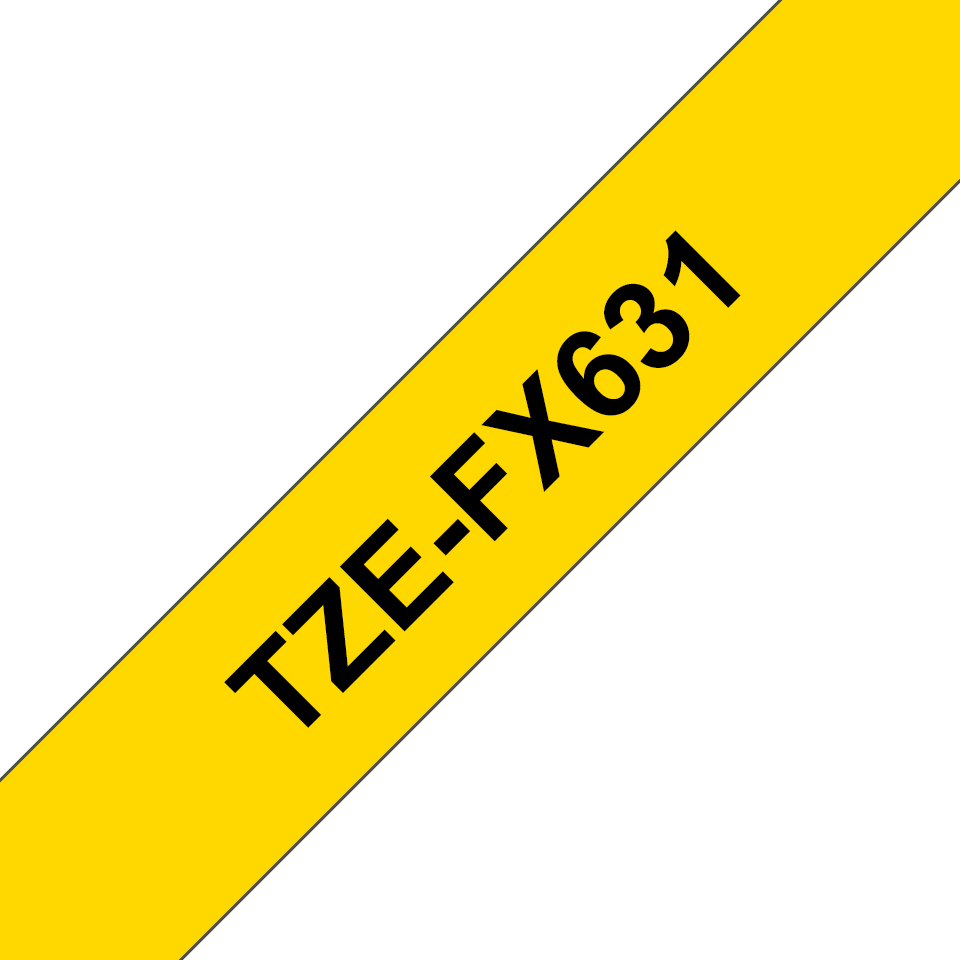 CINTA FLEXIBLE NEGRO SOBRE AMARILLO 12MM X 8M