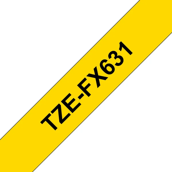 CINTA FLEXIBLE NEGRO SOBRE AMARILLO 12MM X 8M