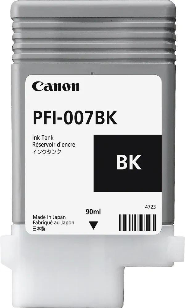 CARTUCHO INKJET PFI-007 BK NEGRO DE 90ML P PLOTTER IPF670E