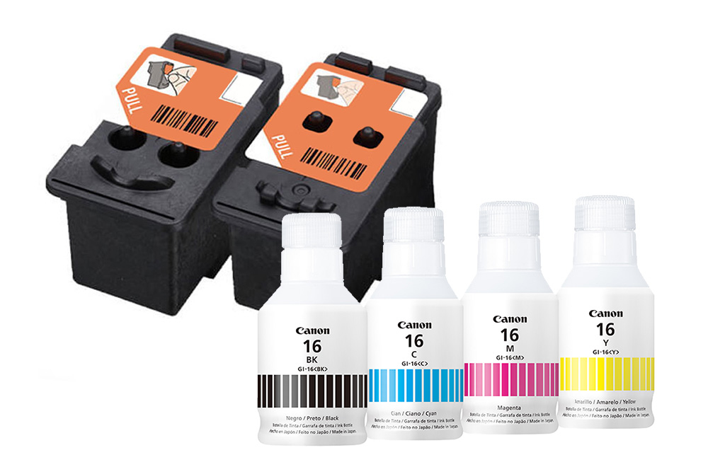 KIT DE CARTUCHOS GI16 EN COLOR ES Y CABEZAL PH-S PARA MAXIFY