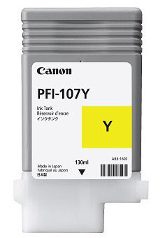 CARTUCHO INKJET PFI-107 Y YELLOW 130ML PARA PLOTTER IPF