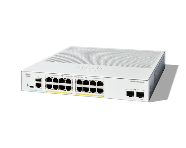 CATALYST 1300 16-PORT GE FULL P OE 2X1G SFP