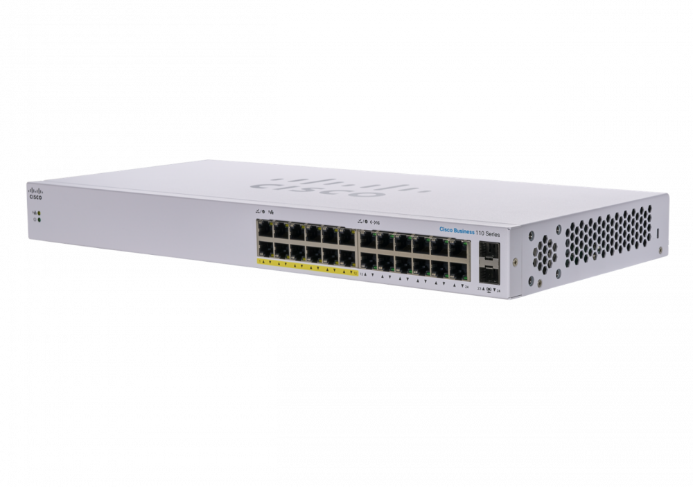 CBS110 UNMANAGED 24-PORT GE PA RTIAL POE 2X1G SFP SHARED
