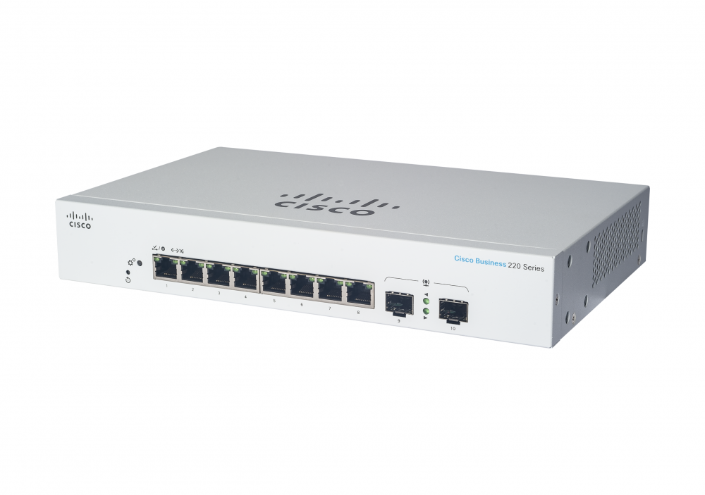 CBS220 SMART 8-PORT GE FULL PO E EXT PS 2X1G SFP