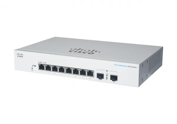 CBS220 SMART 8-PORT GE FULL PO E EXT PS 2X1G SFP
