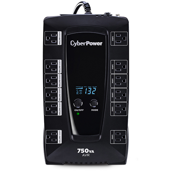 UPS INTERACTIVO 750VA/450W 12 NEMA 5-15R PANTALLA LCD RJ11