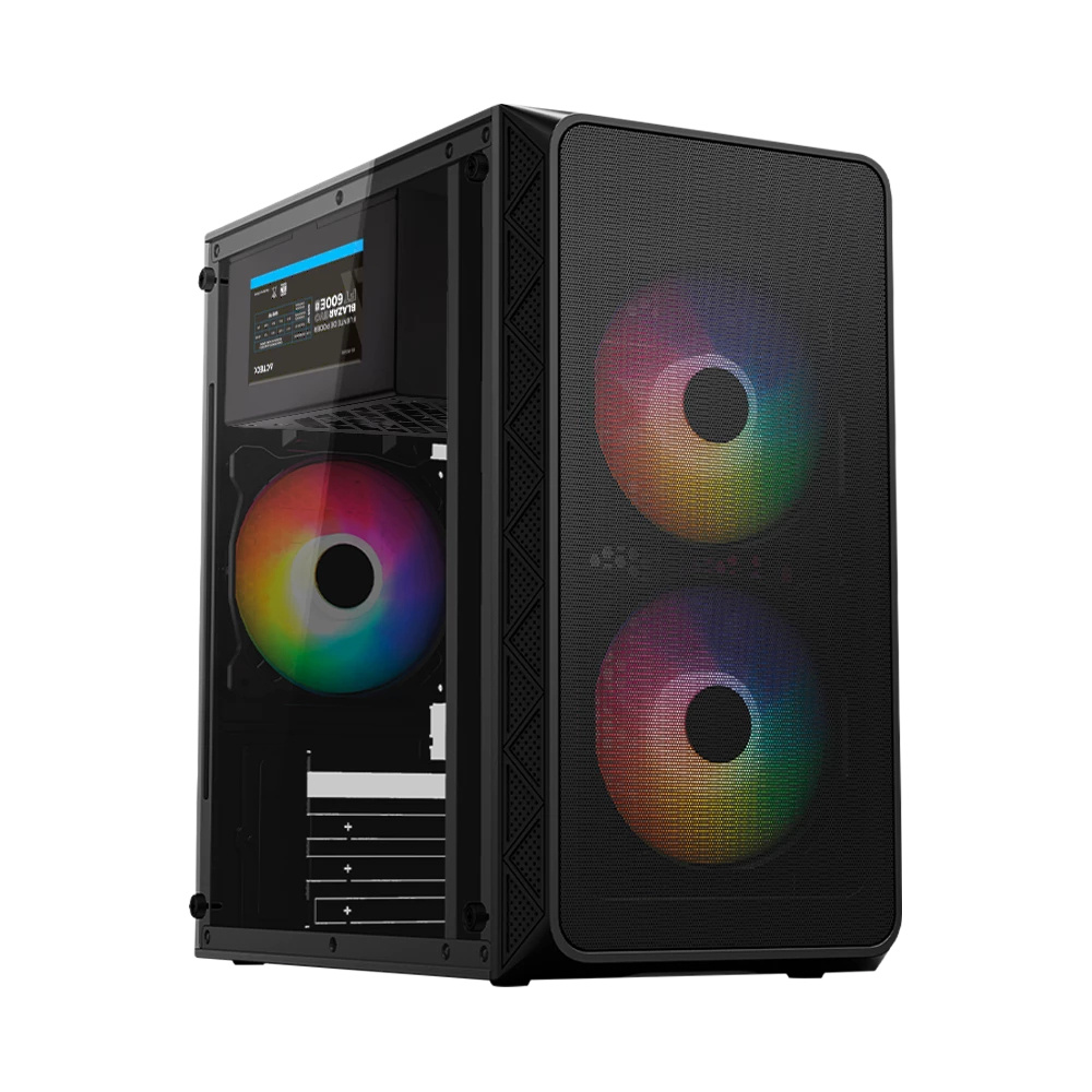 GABINETE ACTECK MINI TORRE DOOM PRO MESH GI730 / MAX MB M-ATX