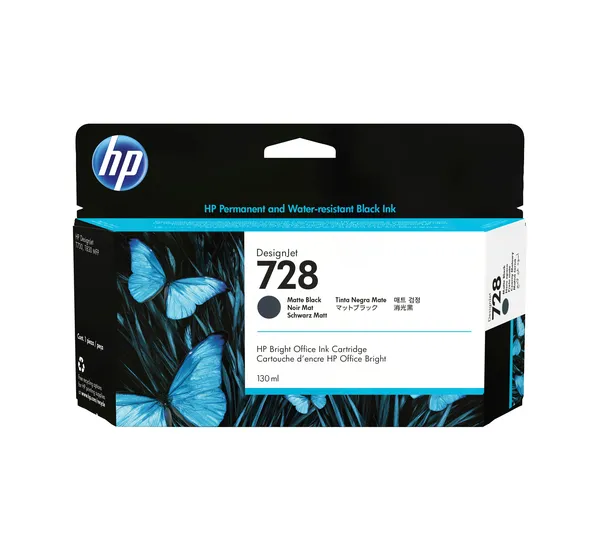 HP 728 NEGRO 130ML TINTA AMPLIO FORMATO 3WX25A