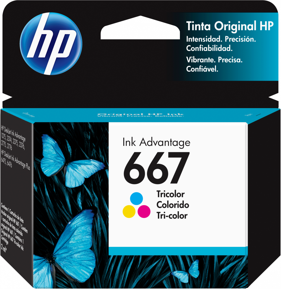 TINTA TRICOLOR HP 667 RENDIMIEN 100PAGS 3YM78AL