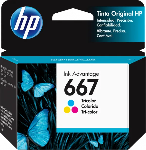 TINTA TRICOLOR HP 667 RENDIMIEN 100PAGS 3YM78AL