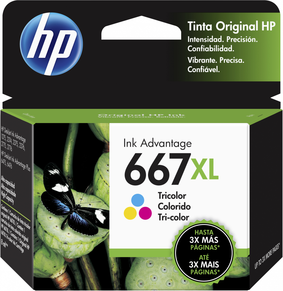 TINTA TRICOLOR HP 667XL RENDIMI 330PAGS 3YM80AL